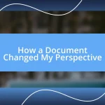 How a Document Changed My Perspective