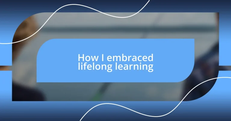 How I embraced lifelong learning