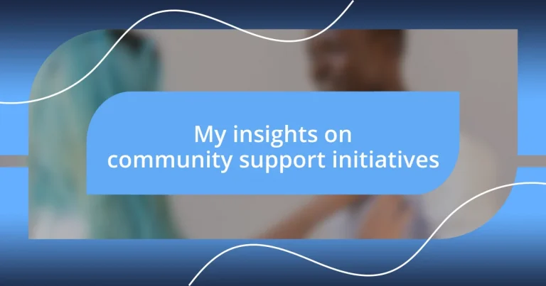 My insights on community support initiatives