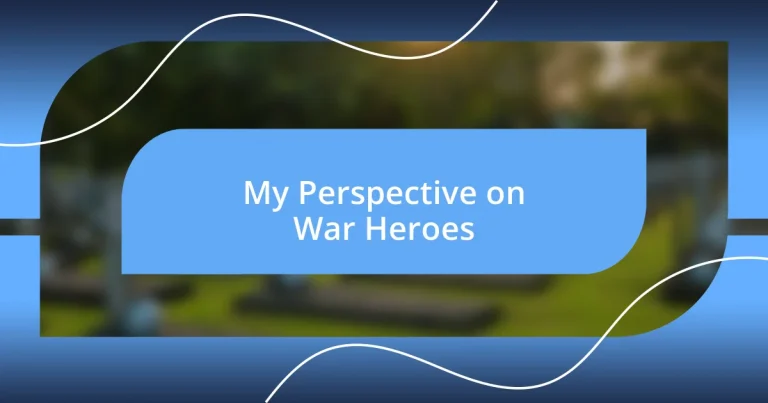 My Perspective on War Heroes