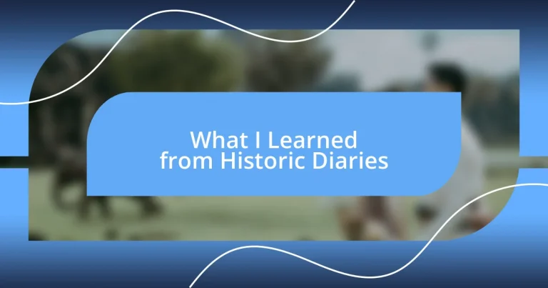 What I Learned from Historic Diaries