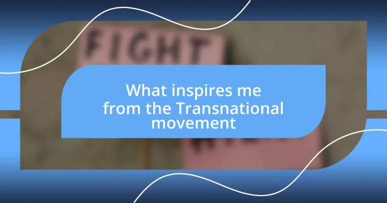 What inspires me from the Transnational movement